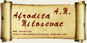 Afrodita Miloševac vizit kartica